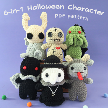 6-in-1 Halloween Characters Crochet Pattern