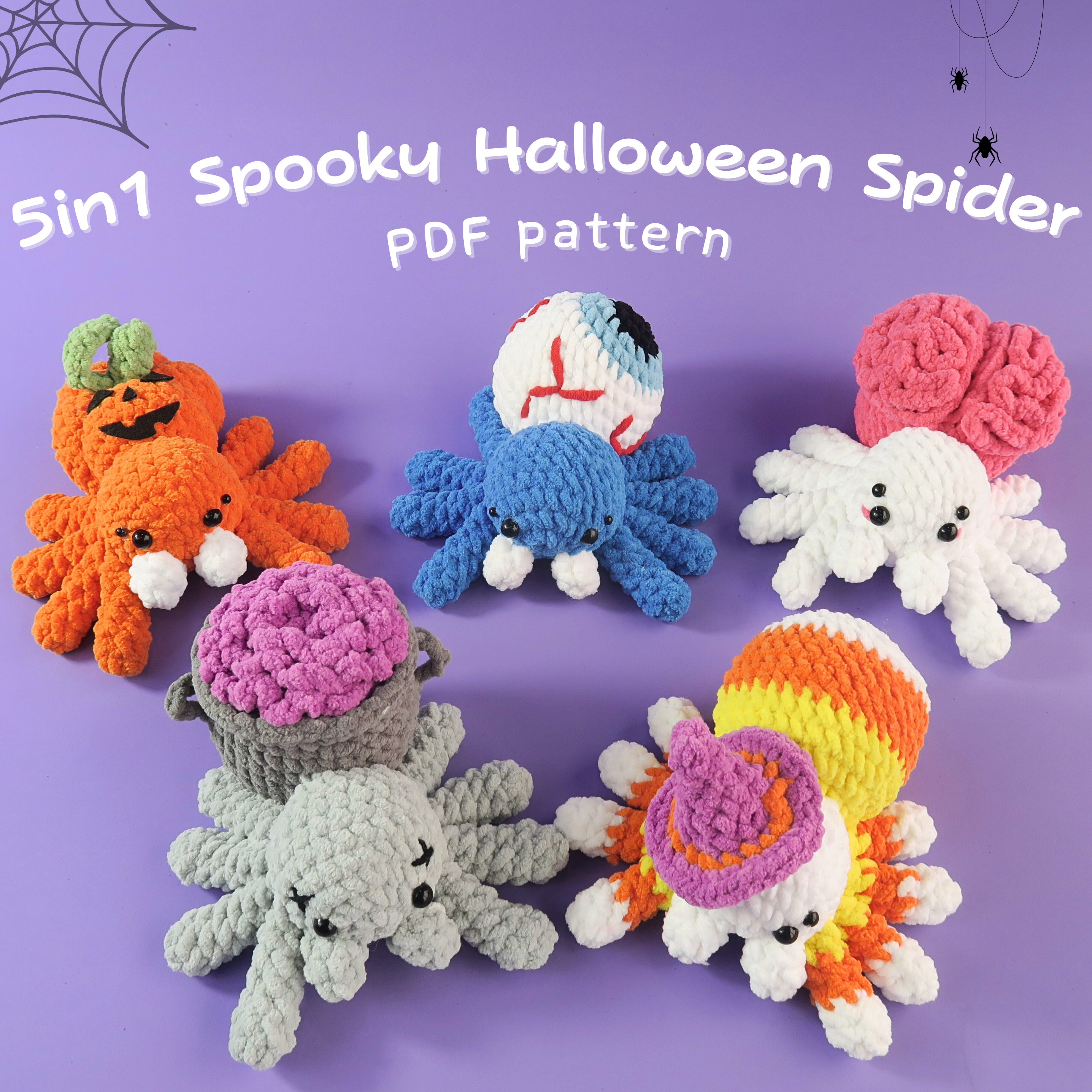 5-in-1 Spooky Halloween Spider Crochet Pattern – Hooktasy