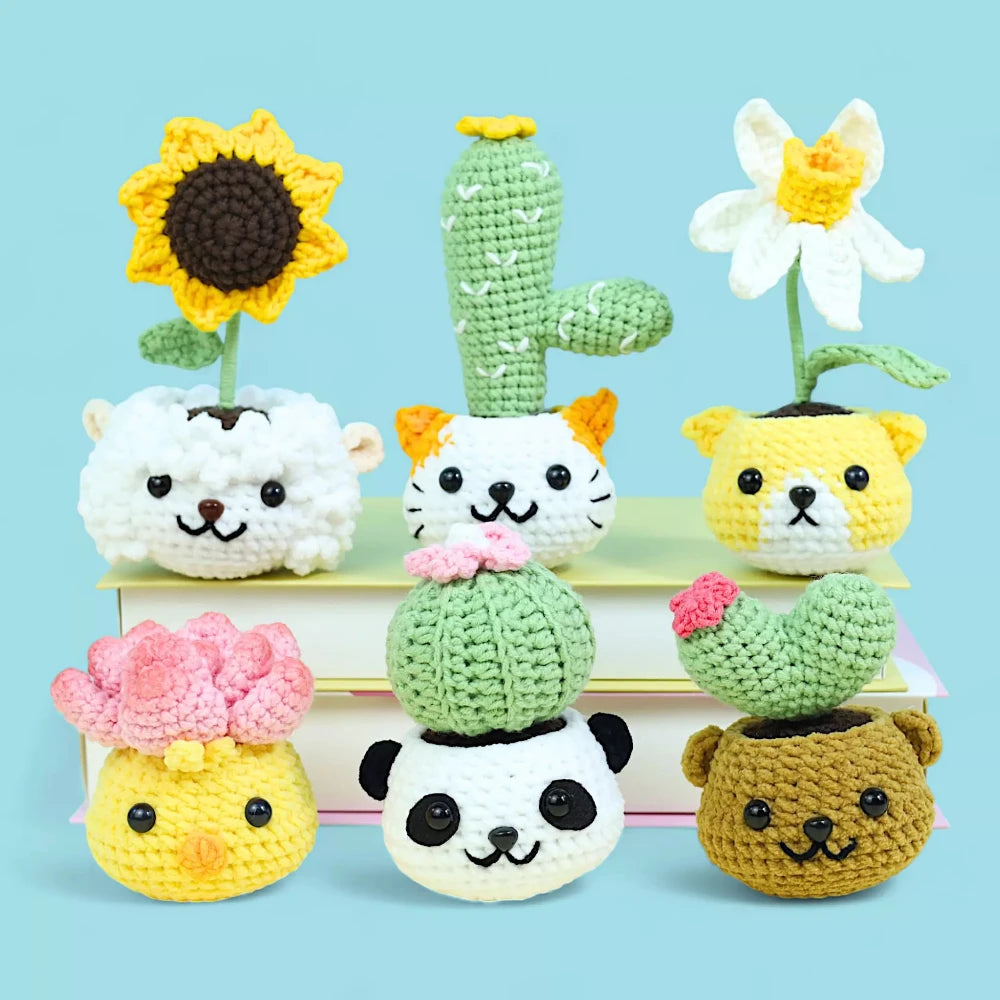 cute animal plant pots 6 Cute Animal Plant Pot Crochet Pattern