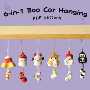 6-in-1 Halloween Hanging Car Crochet Pattern
