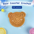 Bear Coaster crochet pattern PDF, bear crochet coaster, animal coaster pattern, amigurumi coaster pattern, beginner crochet coaster pattern, handmade crochet home decor gift
