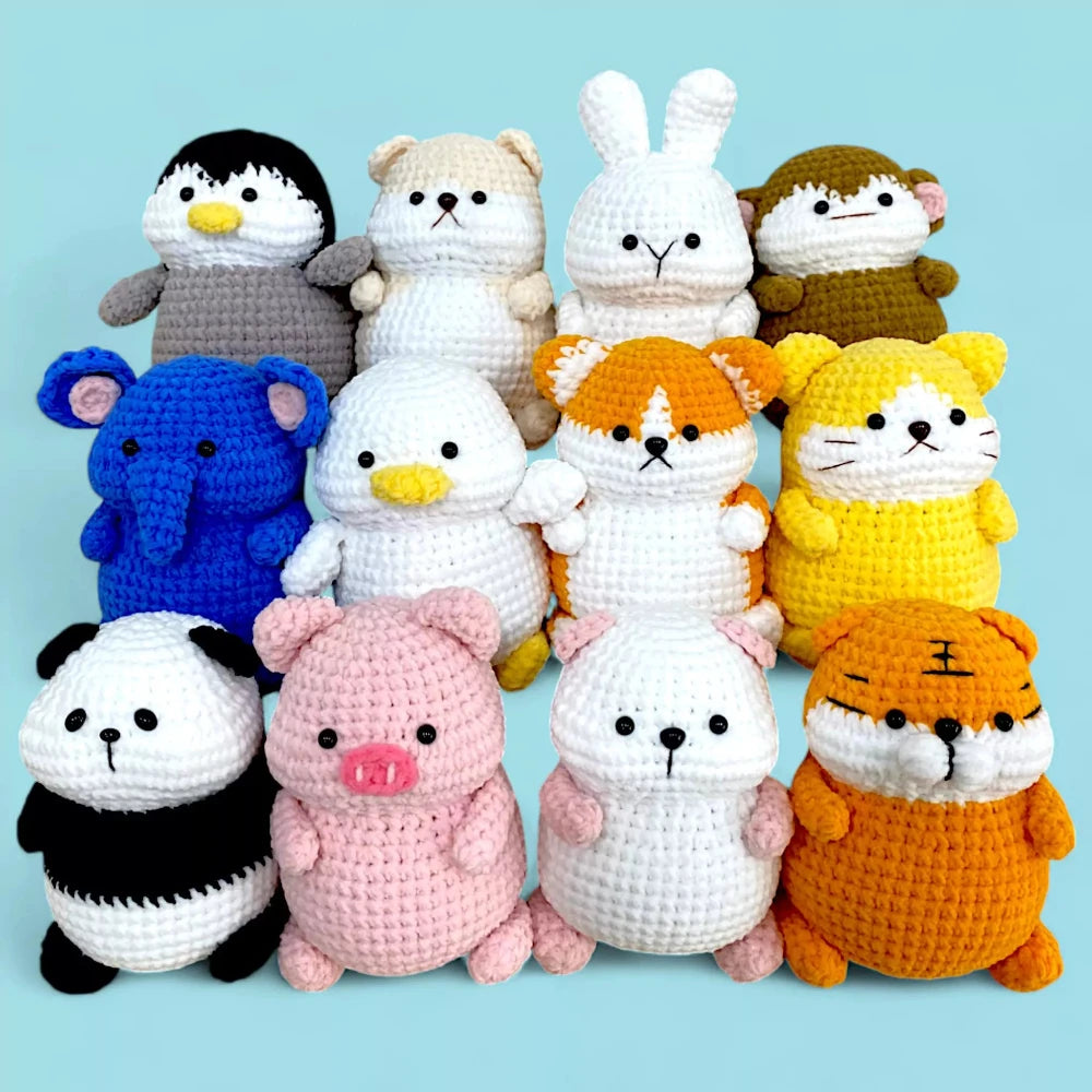 12-in-1 Chubby Animals Crochet Pattern