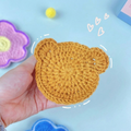 Bear Coaster crochet pattern PDF, bear crochet coaster, animal coaster pattern, amigurumi coaster pattern, beginner crochet coaster pattern, handmade crochet home decor gift