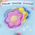 Flower Coaster crochet pattern PDF, crochet flower coaster, floral coaster pattern, beginner crochet coaster pattern, handmade crochet home decor gift, crochet coaster set