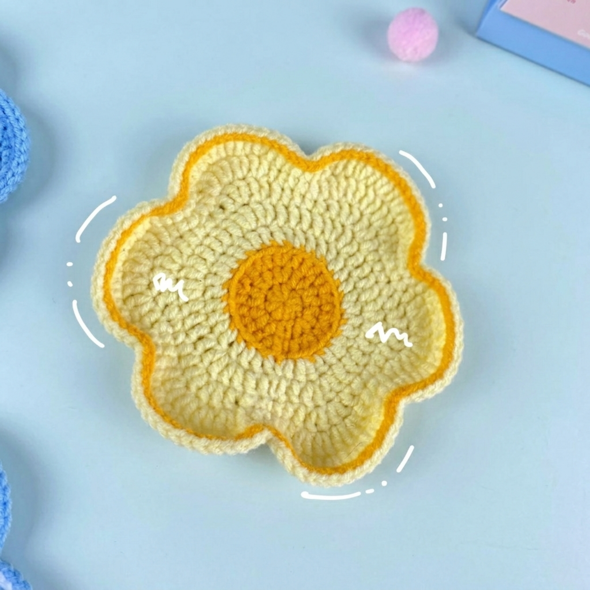 Flower Coaster crochet pattern PDF, crochet flower coaster, floral coaster pattern, beginner crochet coaster pattern, handmade crochet home decor gift, crochet coaster set