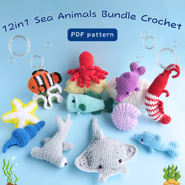 12in1 Sea Animals Crochet Bundle Pattern