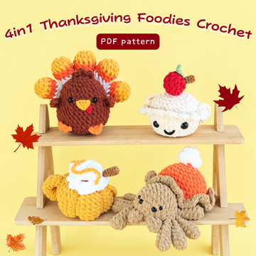 4in1 ThanksGiving Animal Foodie Crochet Pattern