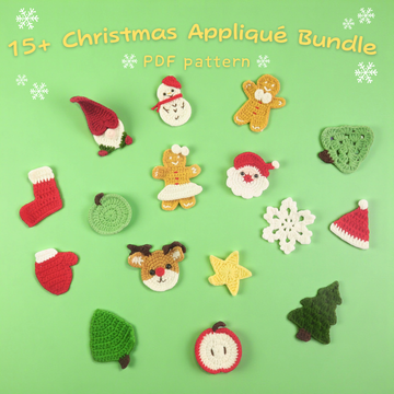 16-in-1 Christmas Applique Crochet Pattern