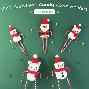 5in1 Candycane Holders Crochet Pattern