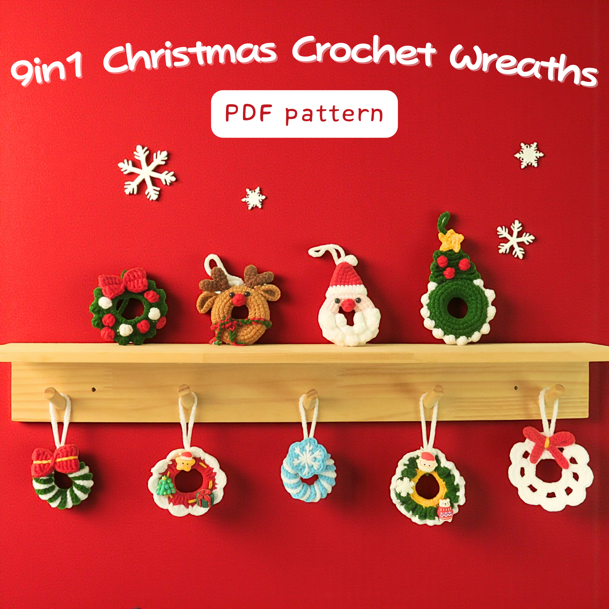 9in1 Christmas Wreath Bundle Crochet Pattern