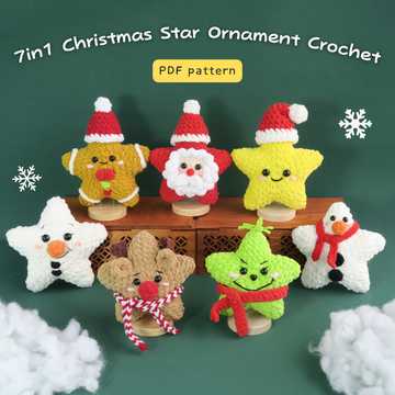7in1 Christmas Star Ornament Crochet Pattern