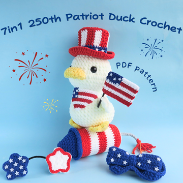 7in1 250th USA Patriot Duck Crochet Bundle Pattern