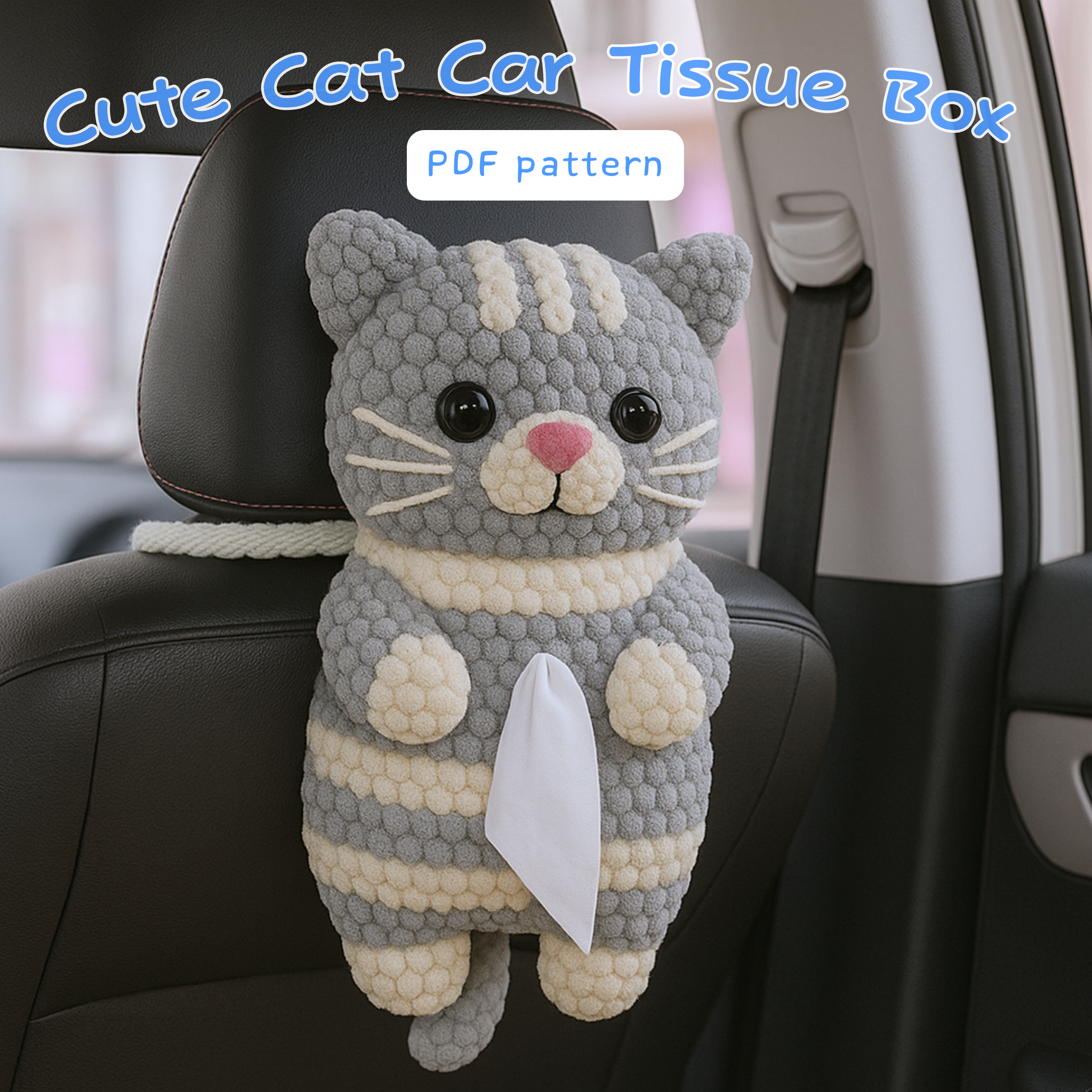 Cat Car Tissue Bag Crochet Pattern