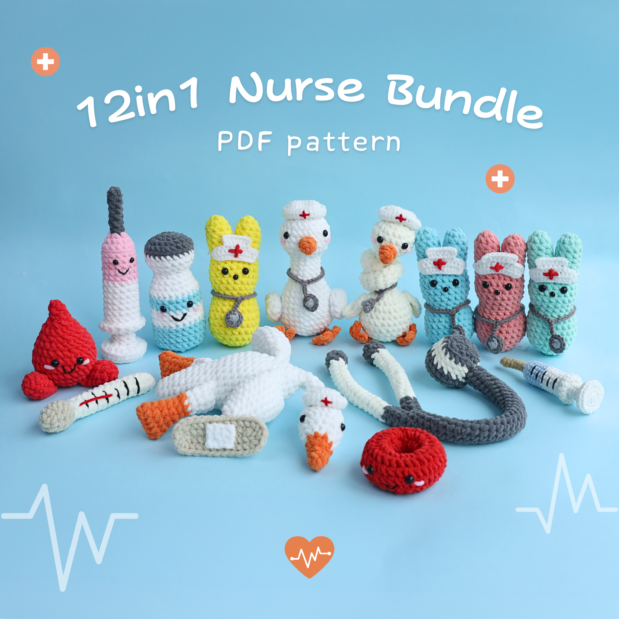 12 in 1 Nurse Kit Bundle Crochet Pattern