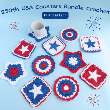 250th USA Coasters Bundle Crochet Pattern