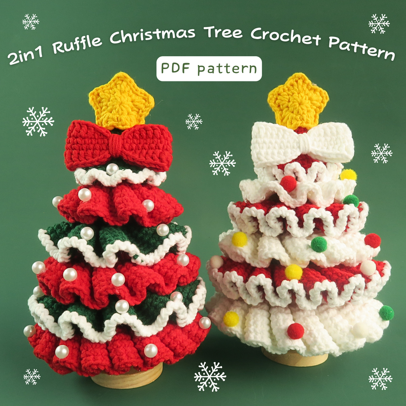2in1 Ruffle Christmas Tree Crochet Pattern BEST SELLERS 2025 – Hooktasy