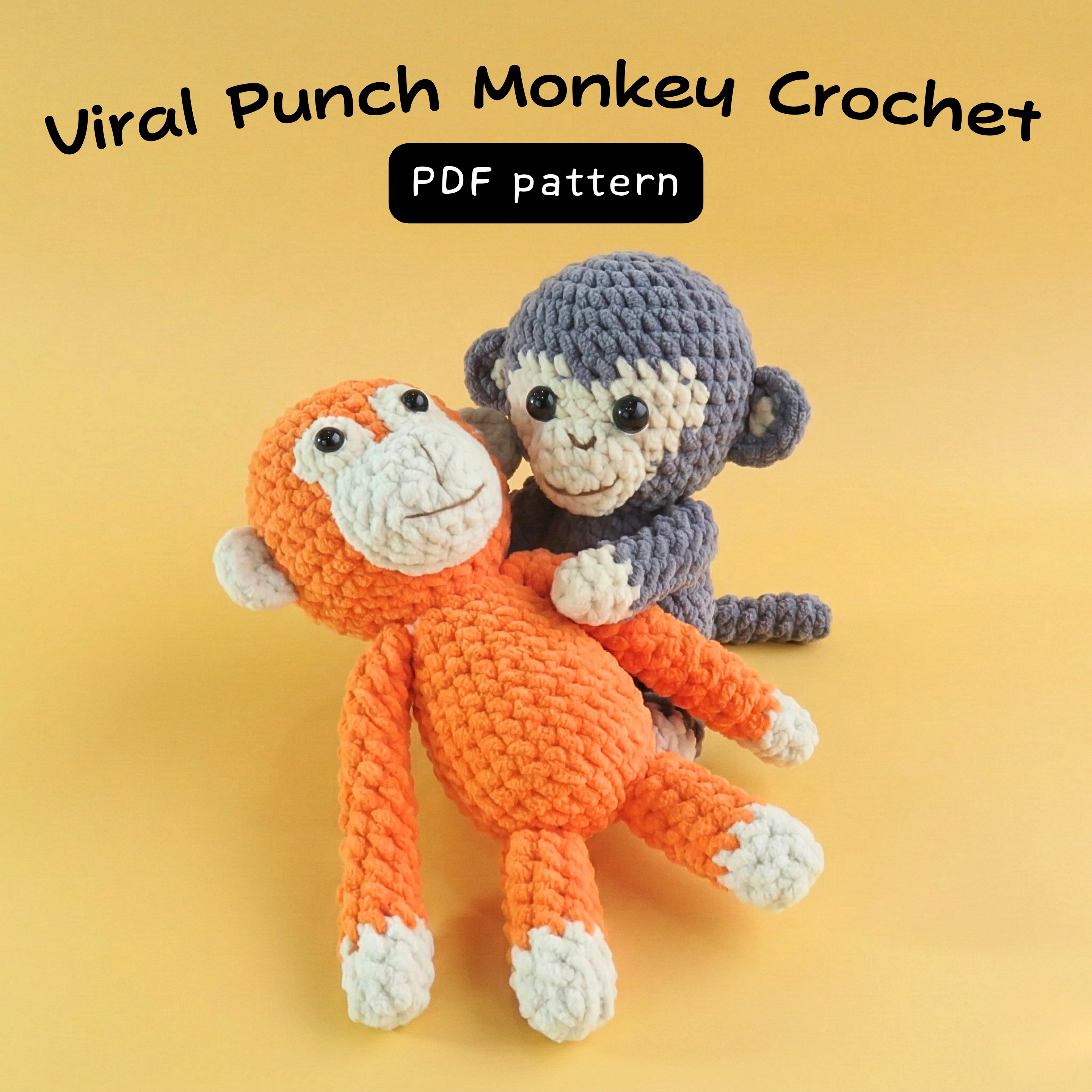 5in1 Viral Punch Monkey Bundle Crochet Pattern – Hooktasy