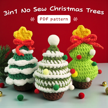 3in1 No Sew Christmas Trees Crochet Pattern