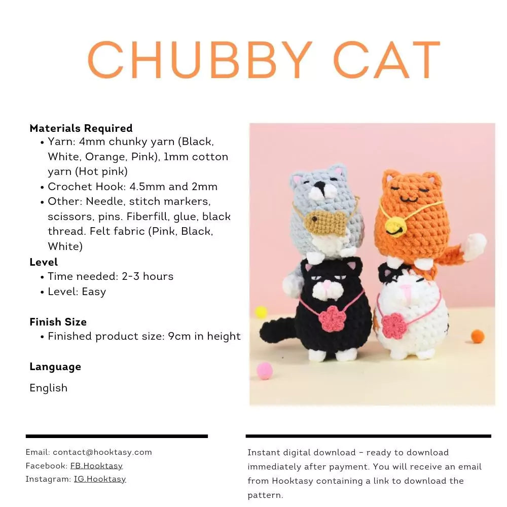  Chubby Cats Crochet Pattern