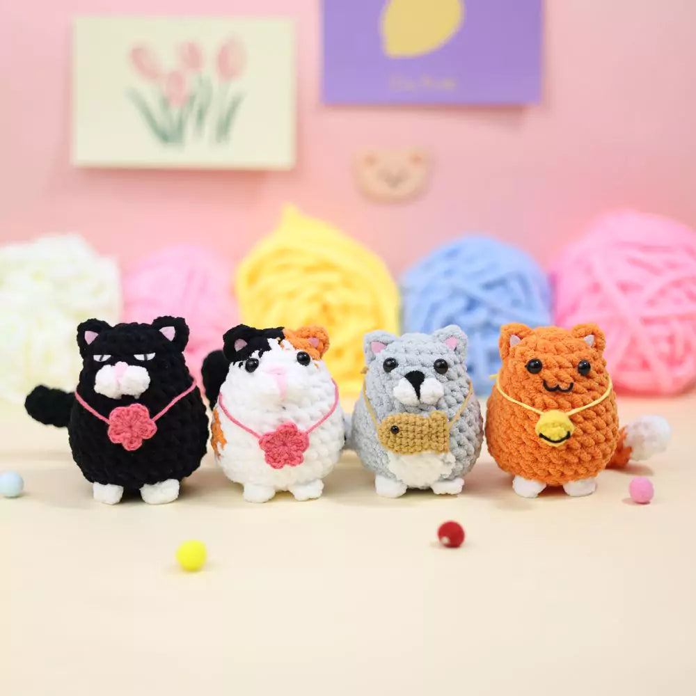 4-in-1 Chubby Cats Crochet Pattern