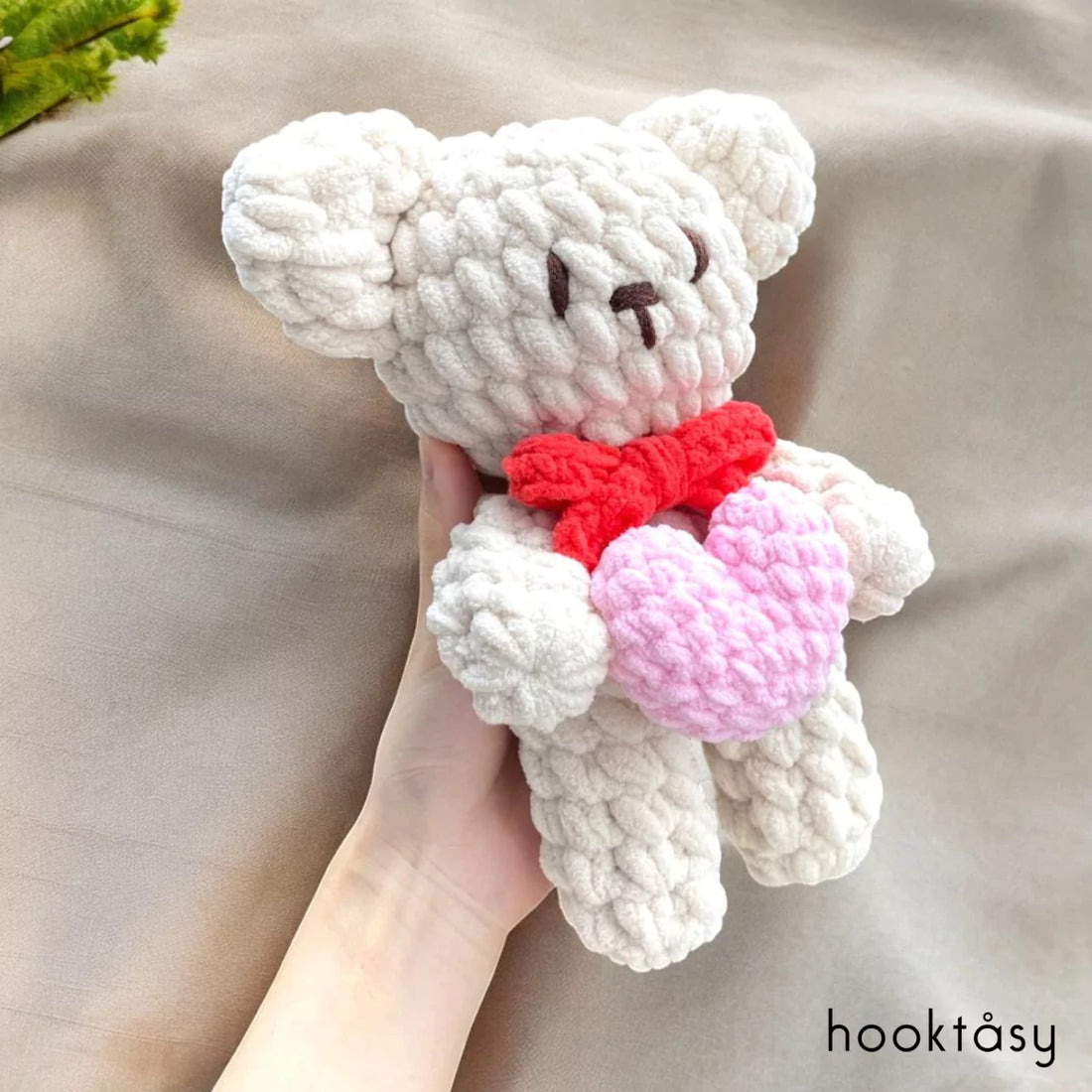 Teddy Bear Holding Your Heart Valentine - Hooktasy