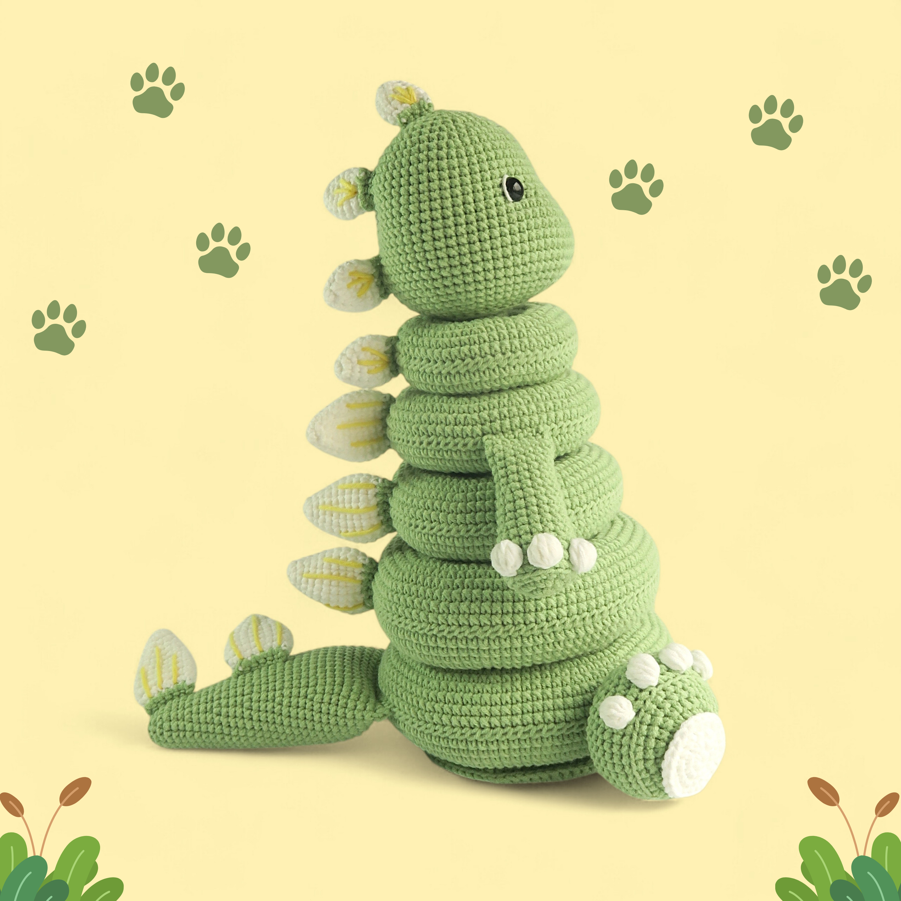The Dinosaur Stacking Toy Crochet Pattern – Hooktasy