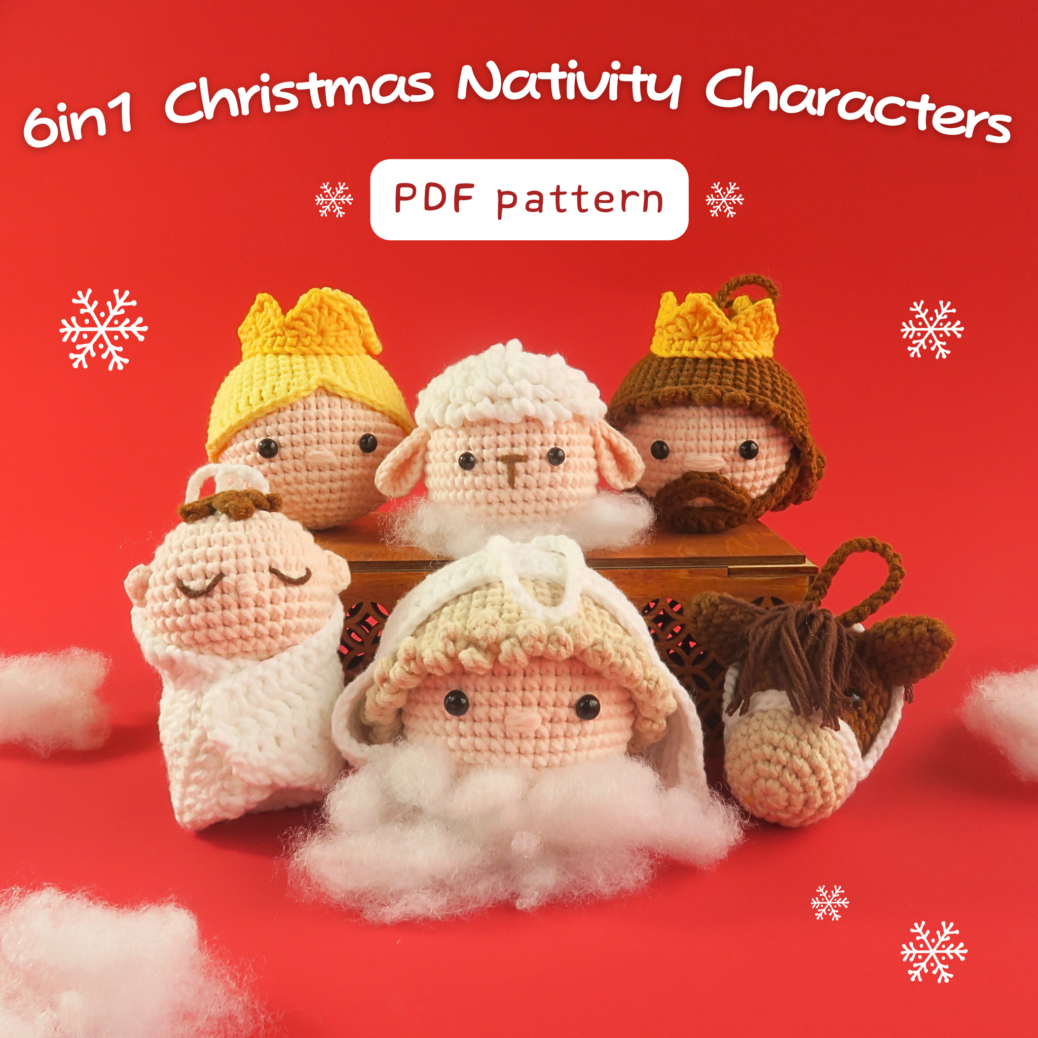 6in1 Nativity Scene Bubble Bundle Crochet Pattern
