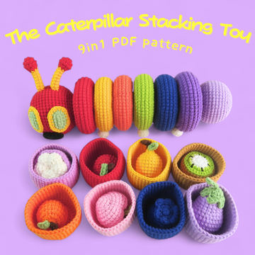 9 in 1 The Very Hungry Caterpillar Stacking Toys Crochet Pattern