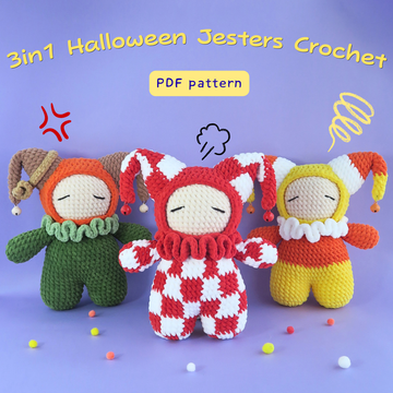 3-in-1 Halloween Jesters Crochet Pattern