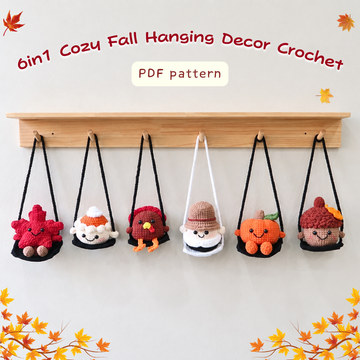 6-in-1 Cozy Fall Hanging Decor Crochet Pattern