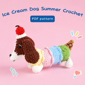 Ice Cream Dog Summer Crochet Pattern