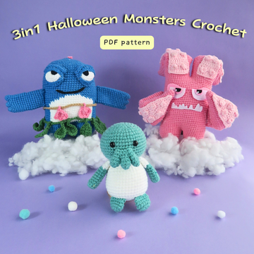 3-in-1 Fantasy Monster Crochet PDF Pattern Bundle