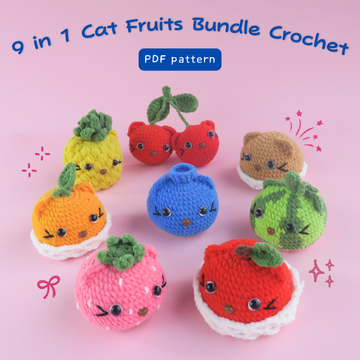9in1 Fruit Cats Crochet Pattern Bundle