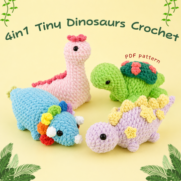 4in1 Tiny Dinosaurs Crochet Bundle Pattern