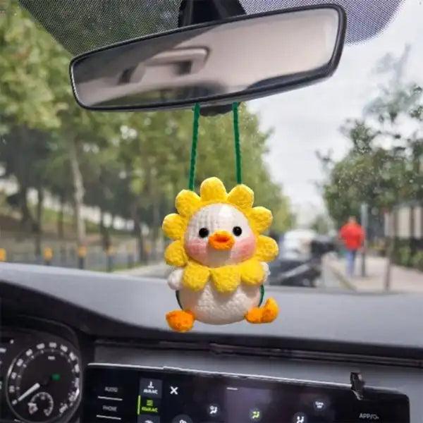 Duck With Flower Neck Car Hanging - Hooktasy