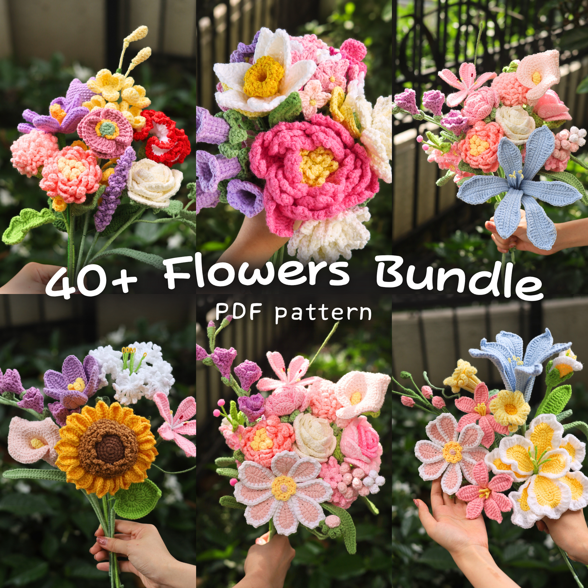 40+ Flowers Crochet Bundle Pattern – Hooktasy