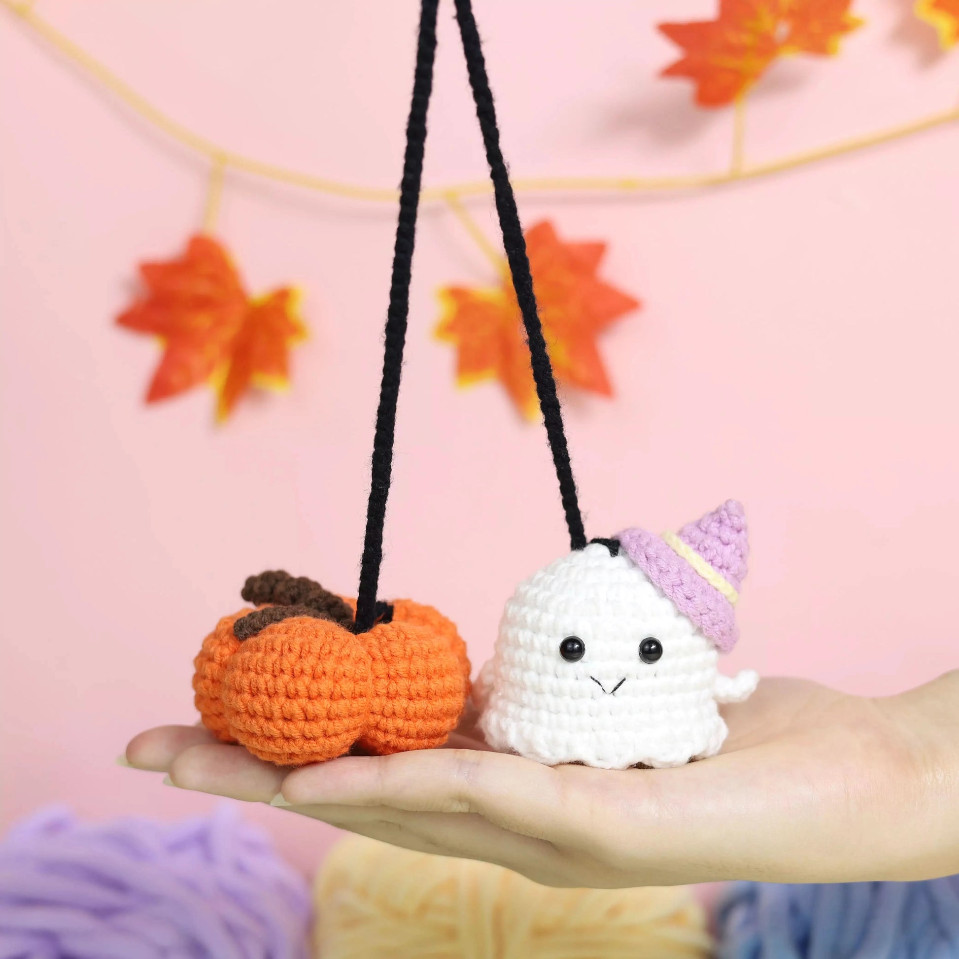 Halloween Ghost & Pumpkin Hanging Crochet Pattern - Hooktasy