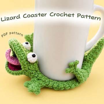 Funny Lizard Coaster Crochet Pattern