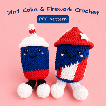 2in1 USA Coke & Firecracker Crochet Pattern