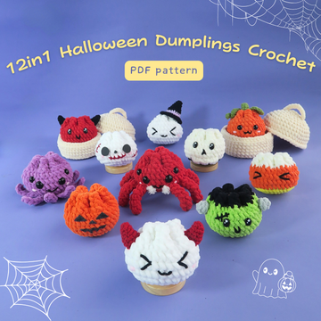 12in1 Halloween Viral Dumplings Crochet Bundle Pattern
