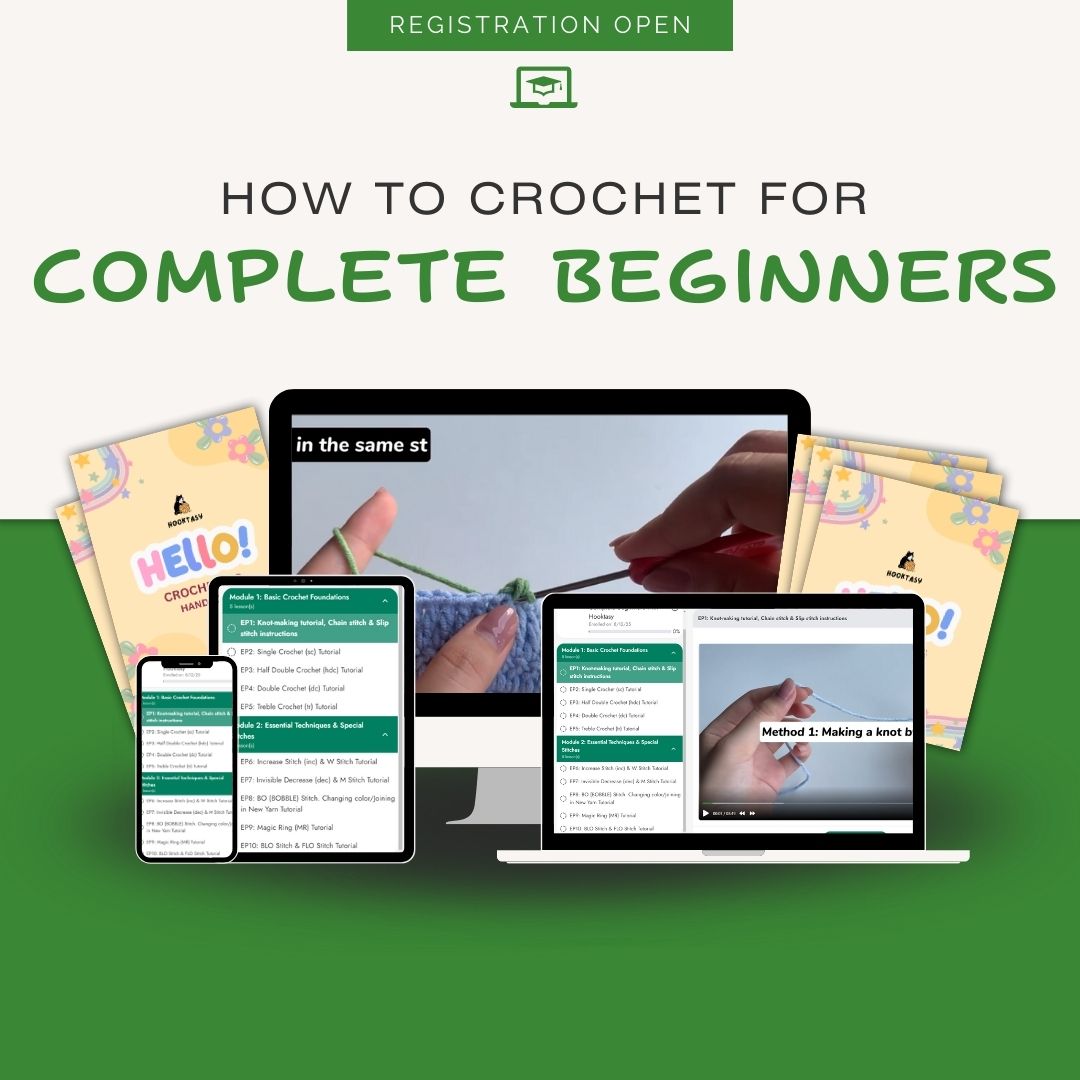 Crochet Course FULL Learning Course+Ebooks: How to crochet for complete beginner with ...