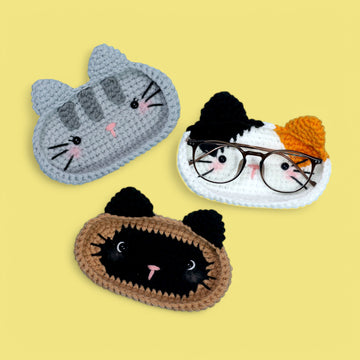 3-in-1 Cat Eyeglasses Holder Crochet Pattern