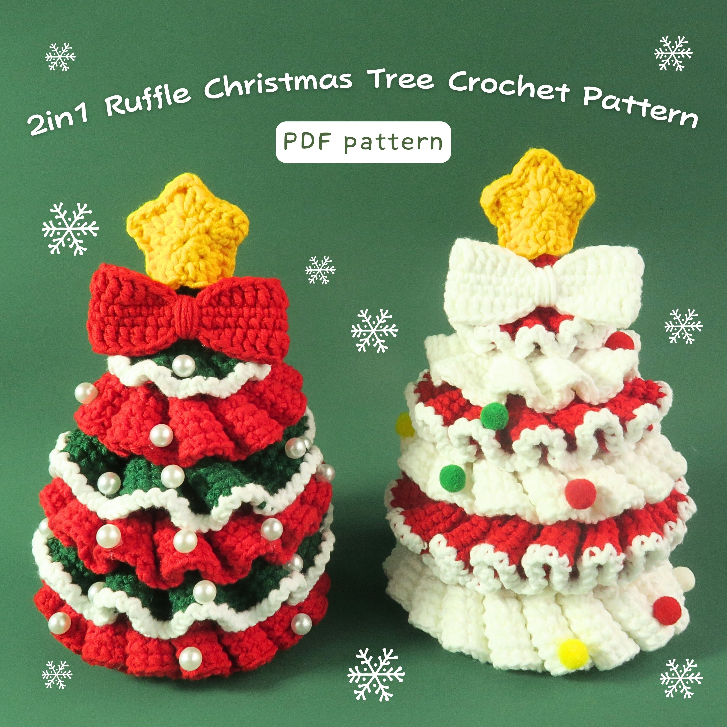 2in1 Ruffle Christmas Tree Crochet Pattern BEST SELLERS 2025 – Hooktasy