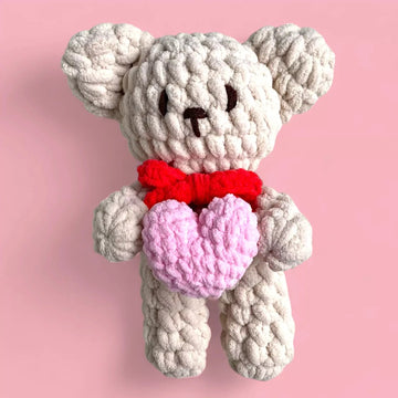 Teddy Bear Holding Heart Crochet Pattern