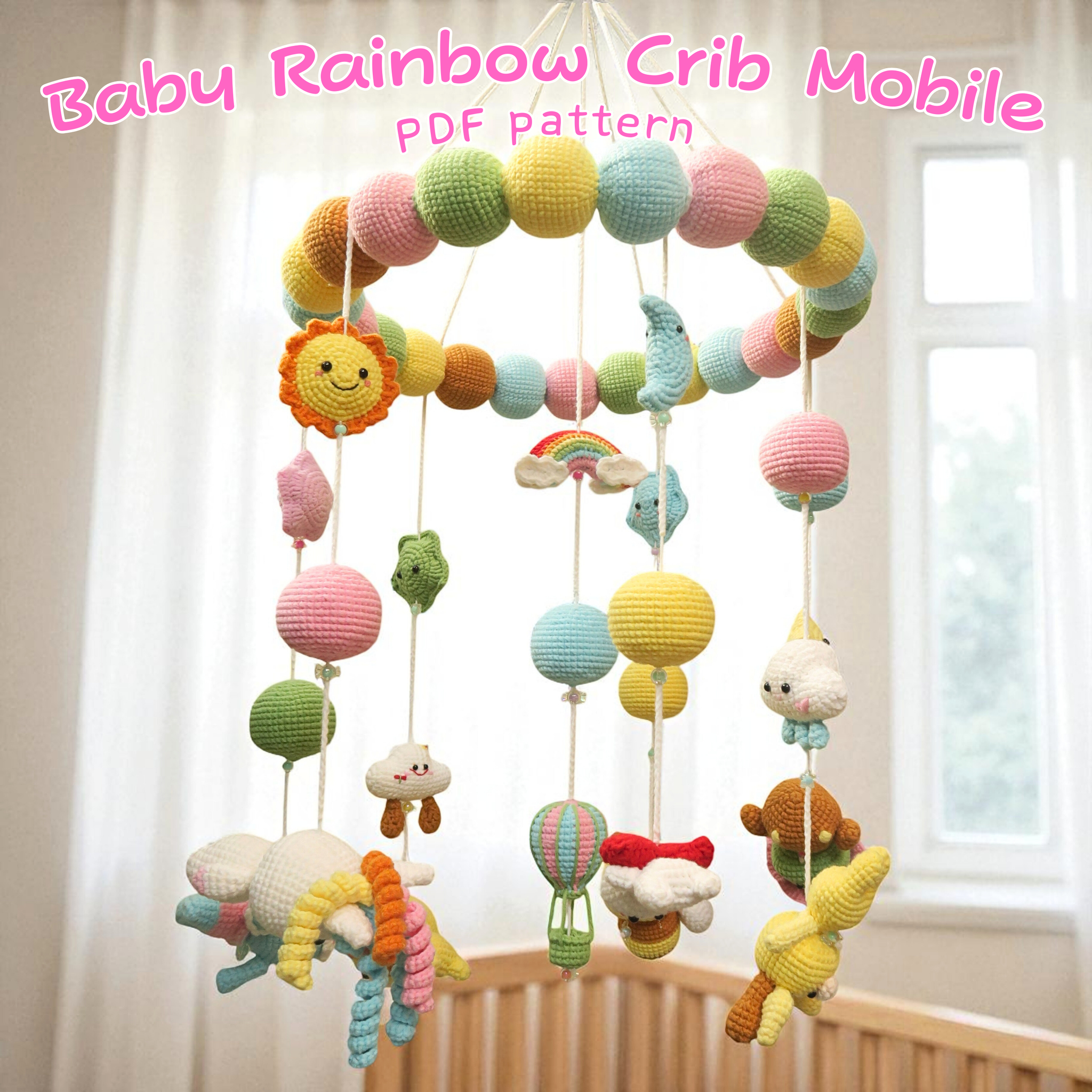 Animals Baby Mobile Crochet  Pattern