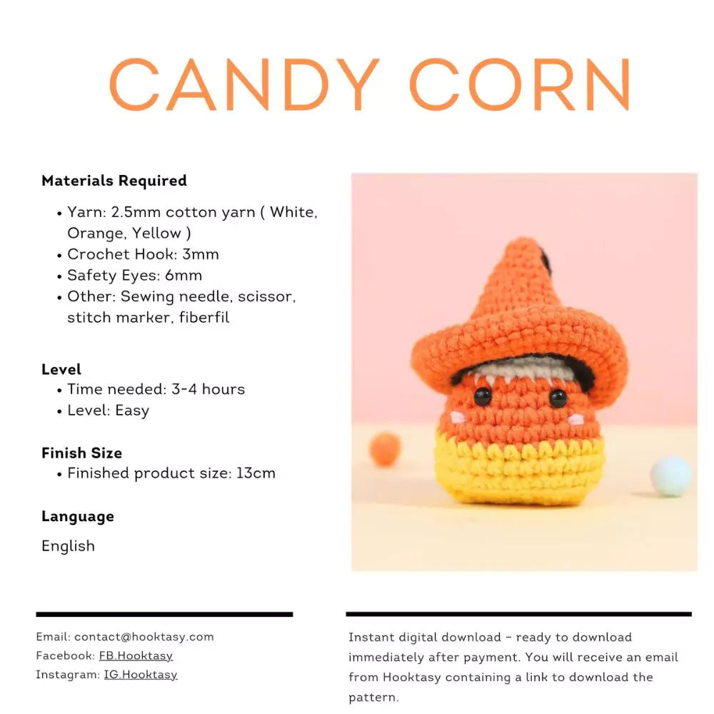 Candy Corn Crochet Pattern Halloween