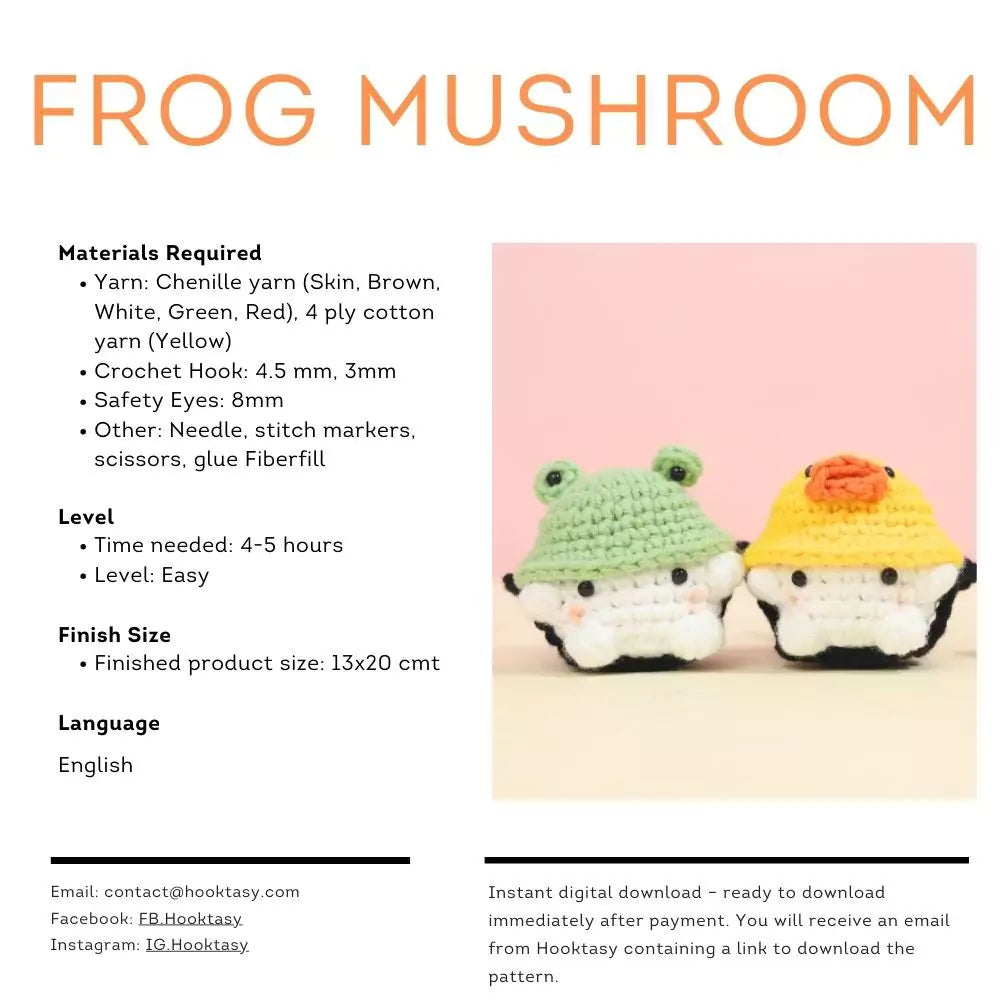 Frog Mushroom Crochet Pattern