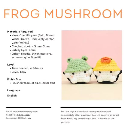 Frog Mushroom Crochet Pattern