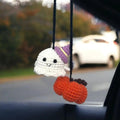 Ghost And Pumpkin Car Mirror Hanging - Hooktasy