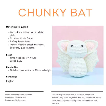 Chunky Bat Crochet Pattern Hanging 